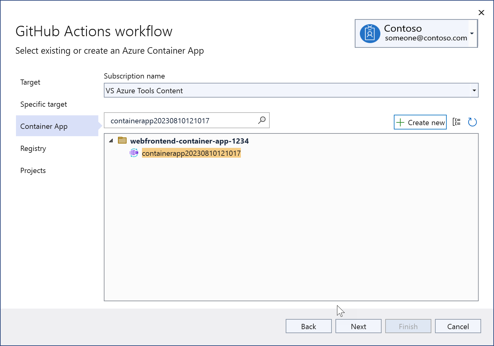 Captura de tela mostrando a instância recém-criada dos Aplicativos de Contêiner do Azure.