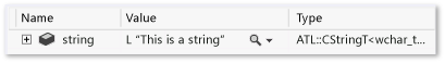 dados CStringT com o visualizador StringView