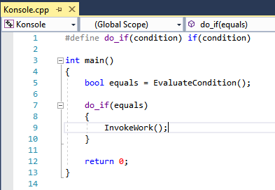 Captura de ecrã que mostra o parser de etiquetas a saltar a definição da função.