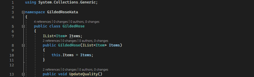 Uma animação da funcionalidade Sticky Scroll a ser usada em código C#.