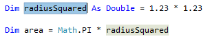 Captura de ecrã do código destacado - Visual Basic.