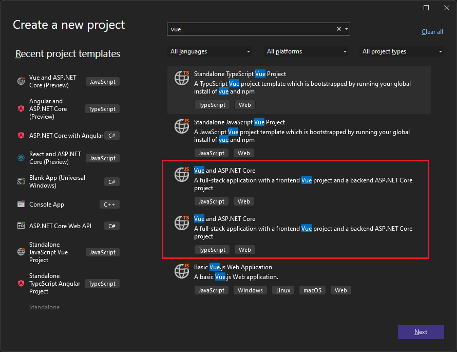 Captura de tela mostrando a escolha de um modelo.