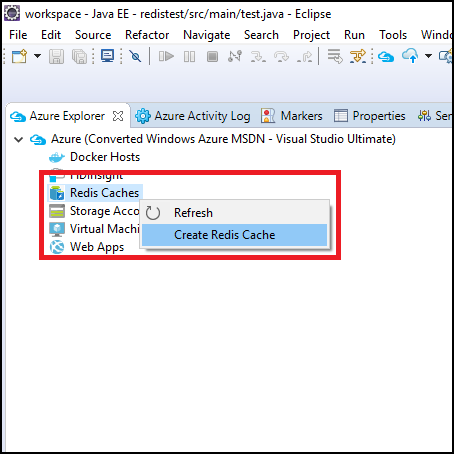 Skapa Redis Cache-meny