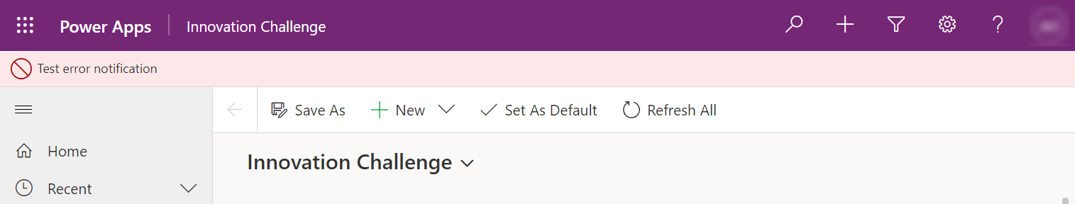 Exempel på felmeddelande.