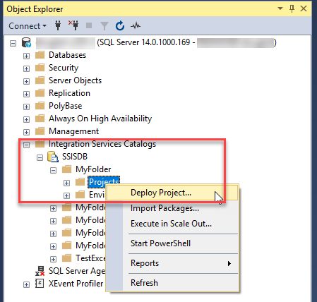 Distribuera ett projekt från SSMS