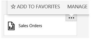 Skärmbild av snabbmenyn för Försäljningsorder.