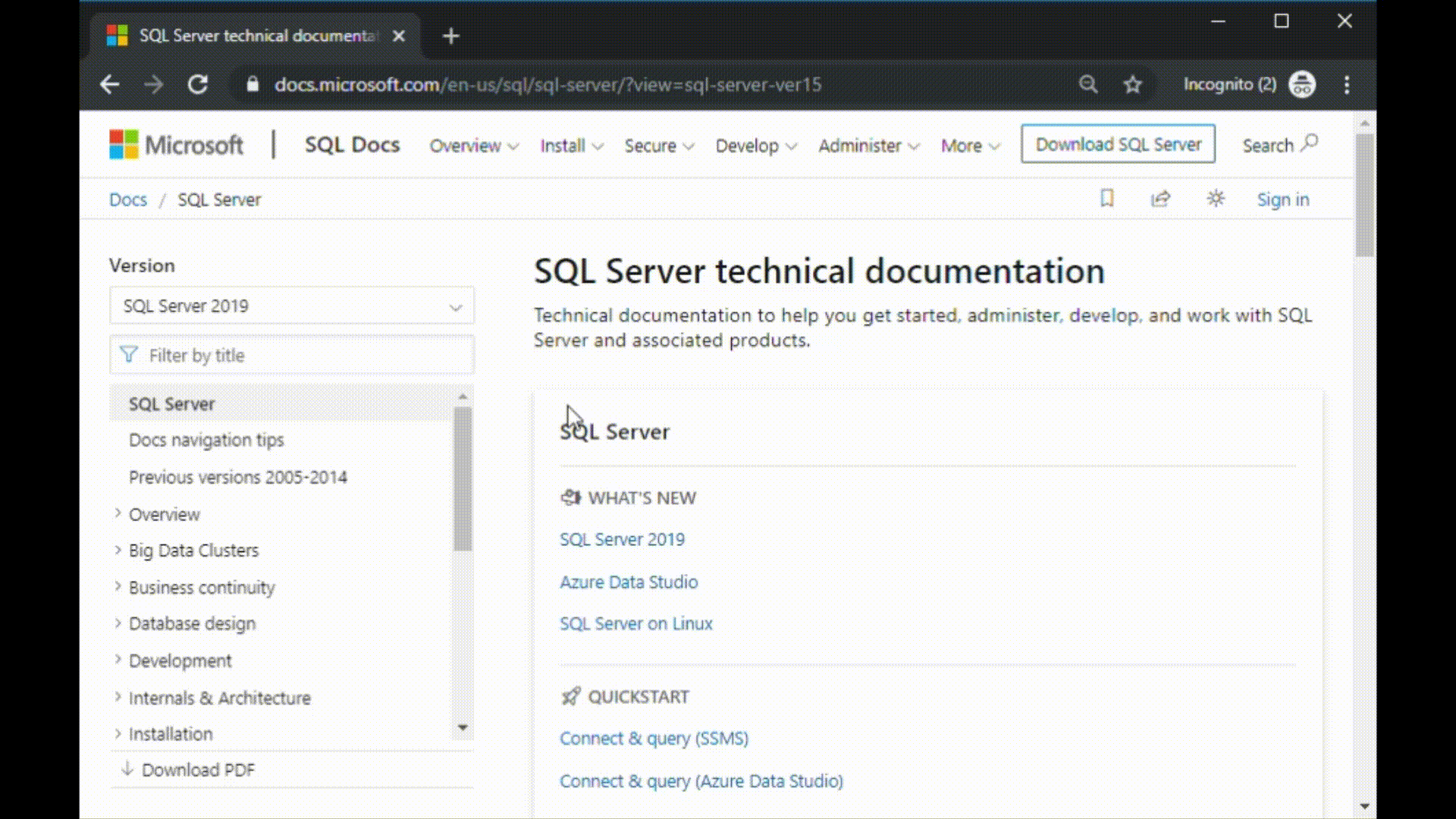 Skärmbild som visar alternativet att använda filterrutan.