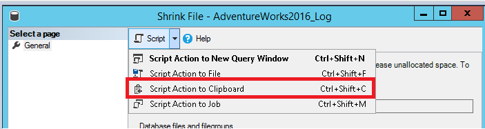Skärmbild av Skript till Urklipp.