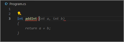 Skärmbild som visar automatisk komplettering för att lägga till två tal.