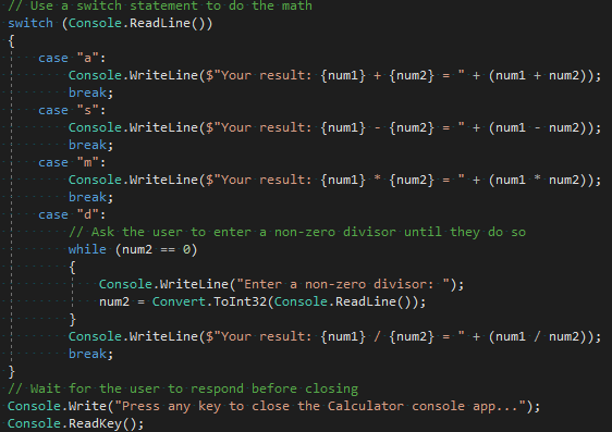 Skärmbild som visar avsnittet om ändrade växlar i Visual Studio Code-redigeraren.