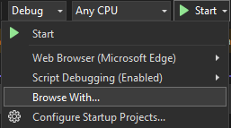 Skärmbild av att välja alternativet Bläddra med.