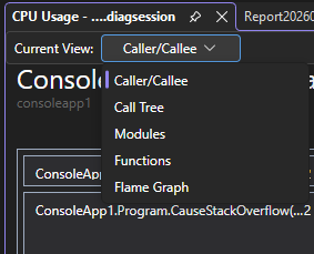 Skärmbild som visar listan med detaljerade rapporter.