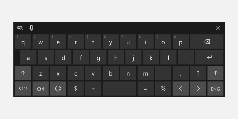 Windows touch-tangentbord för kalkylbladsformel