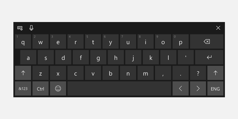 Windows touch-tangentbord för inkrementell sökning