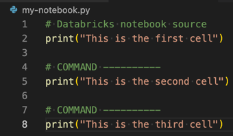 格式化为 Databricks 笔记本1 的 Python 代码文件
