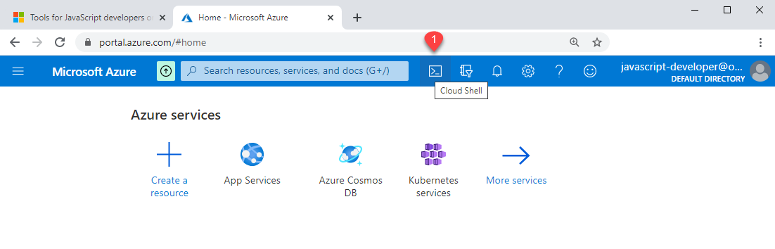 如果使用 Azure 门户，可从顶部导航栏在门户中使用 Azure CLI。