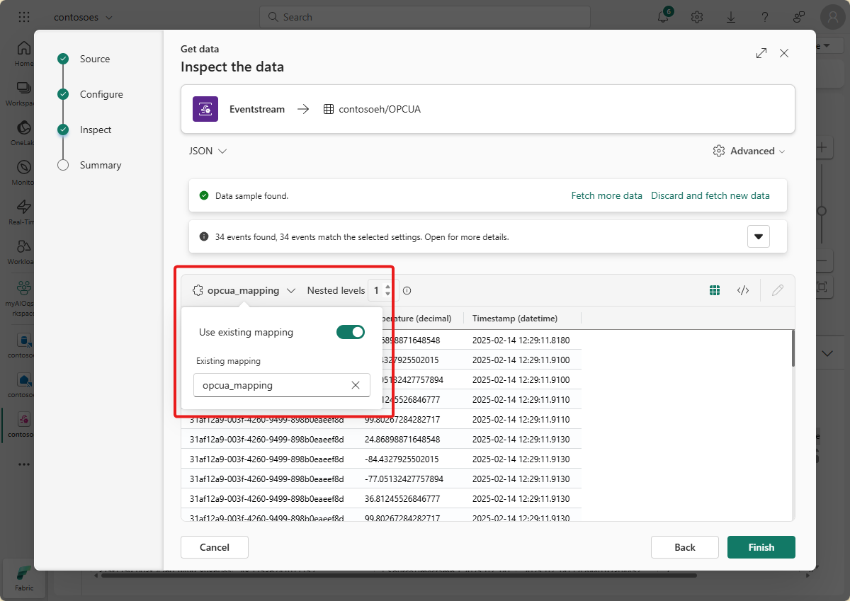 屏幕截图显示如何添加现有映射。