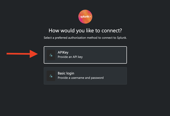 Splunk 选择首选授权方法页的图像