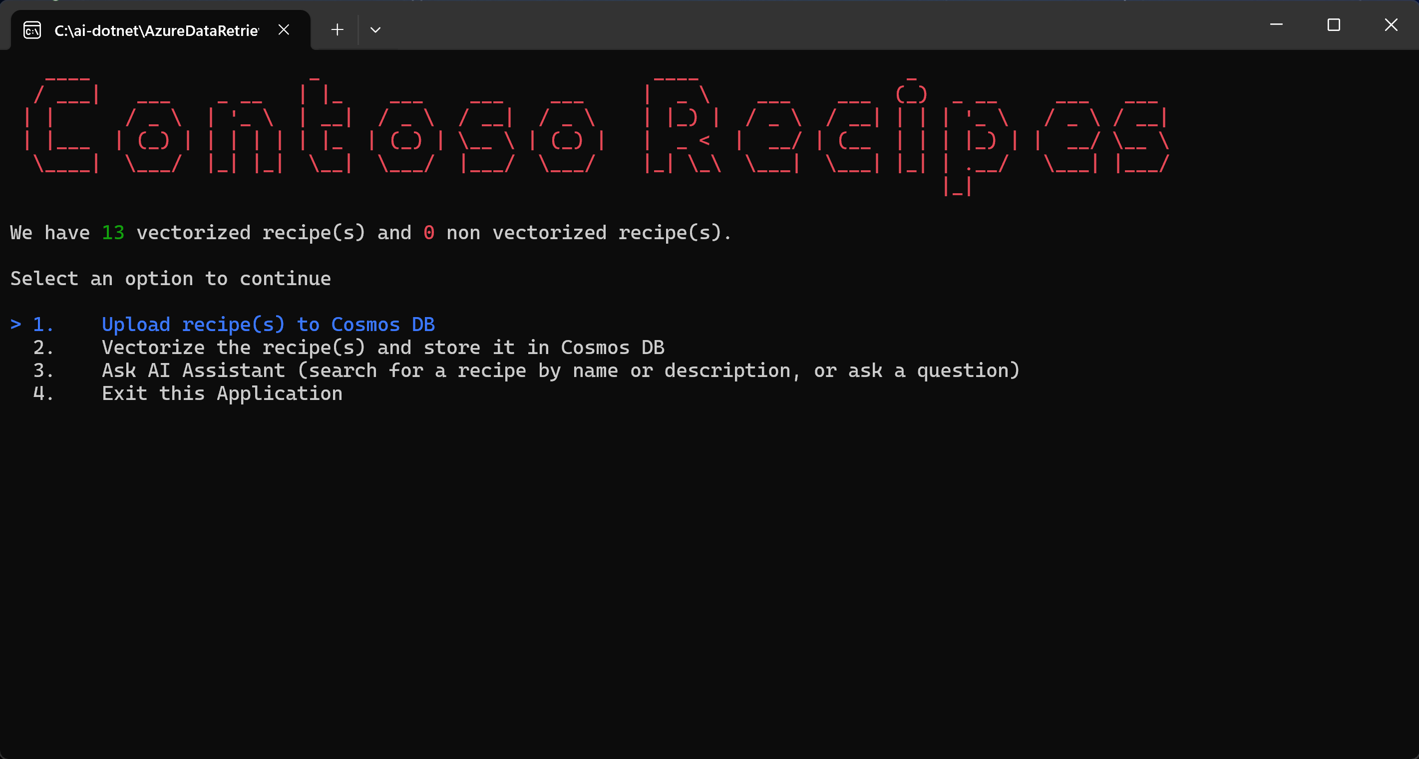 显示正在运行的示例应用的屏幕截图。