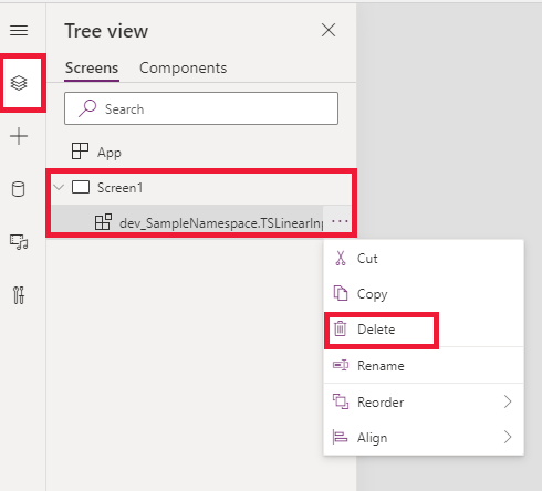 删除代码组件。