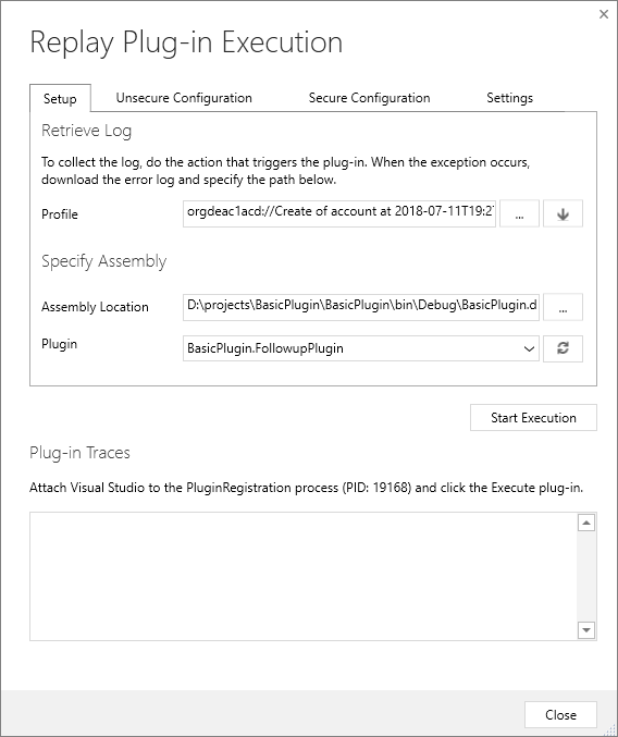重播插件执行。