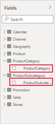 “字段”列表中的“列”的屏幕截图。