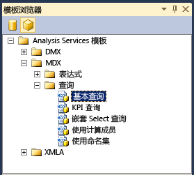 模板资源管理器，为 Analysis Services 筛选