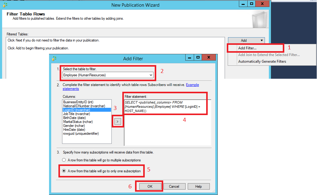 用于添加筛选器的选择