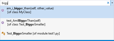 显示 Visual Studio 中“Go To”命令的屏幕截图。