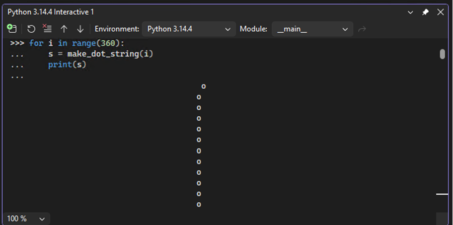 显示如何将多行代码粘贴到 Visual Studio 的交互式窗口中的屏幕截图。