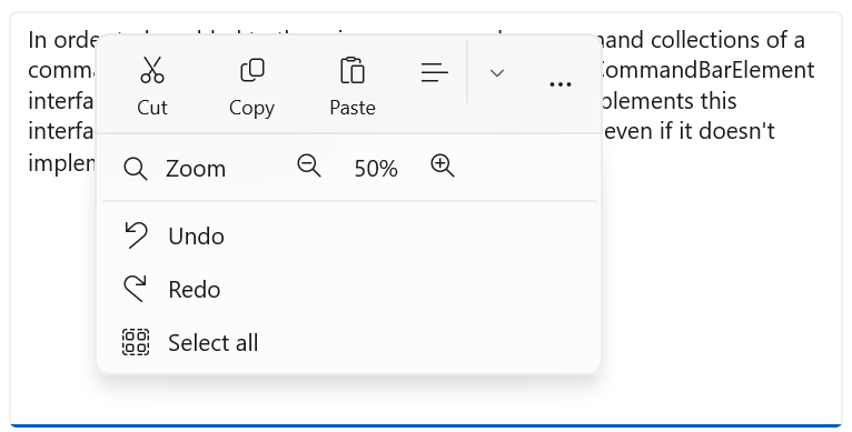 带复杂 UI 的命令栏弹出面板