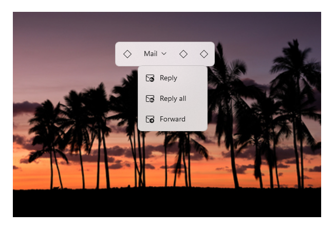 作为下拉按钮菜单的命令栏弹出菜单
